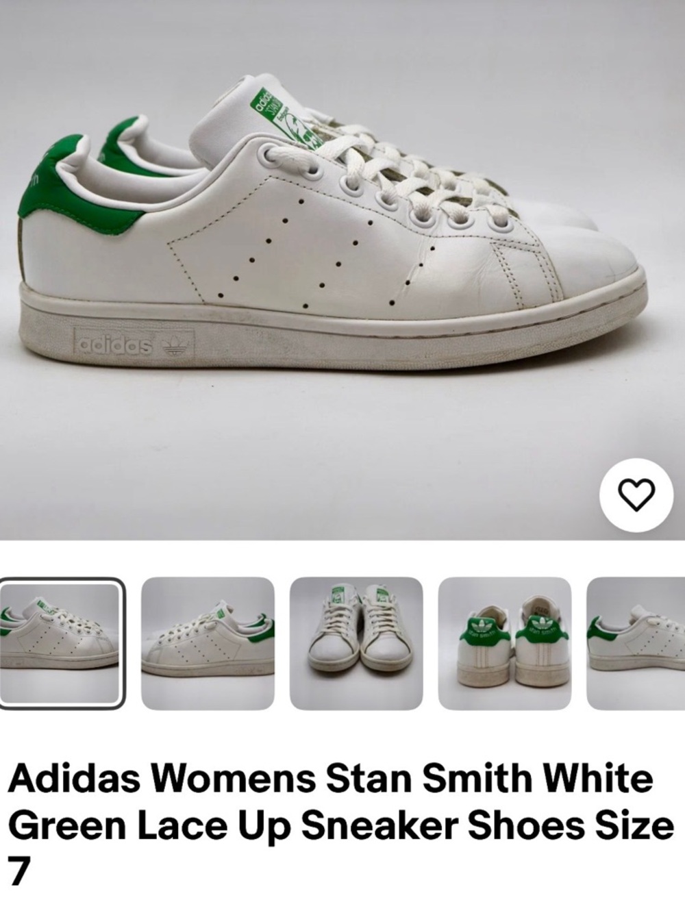 adidas White & Green Women’s Low-Top Sneakers